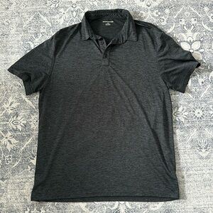Heathered charcoal gray golf polo